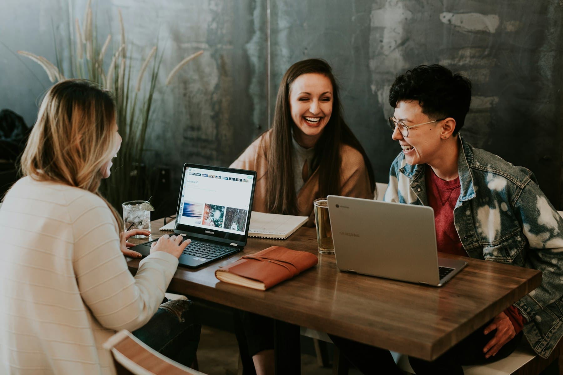 A diverse nonprofit team reviewing insights together